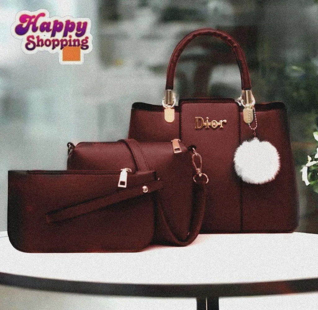 PU Leather 3Pcs Handbag Set For Women