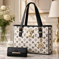 Leather Shoulder Bag with Matching Wallet for Women