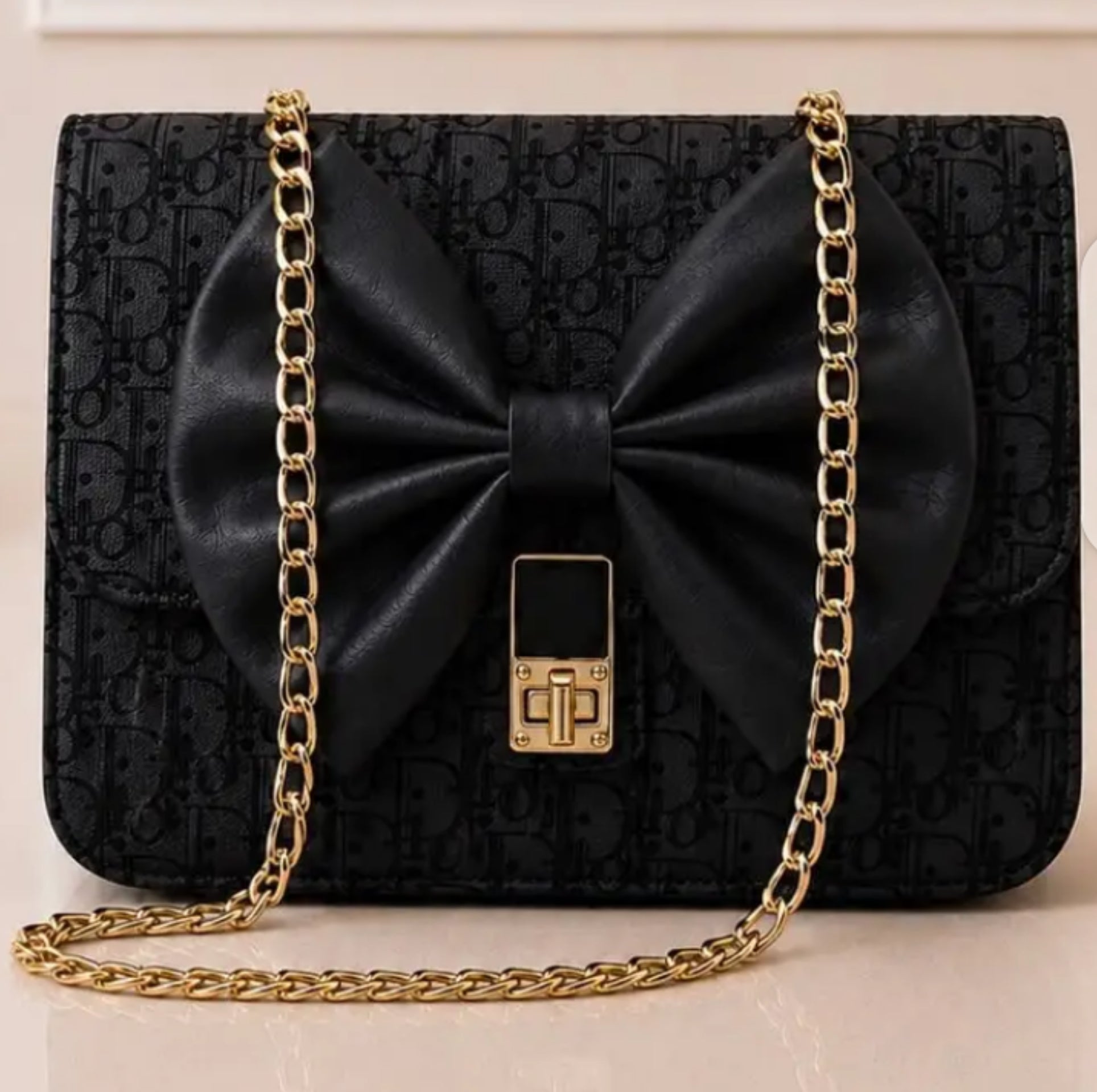 Luxury Velvet Bow Leather Shoulder Bag for Women